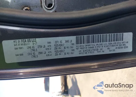 2017 Dodge Journey Se z USA, uszkodzony, nr VIN 3C4PDCAB1HT707238